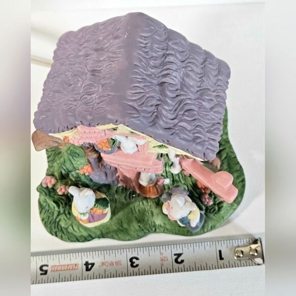 Lighted Porcelain Bunny Tidy Treehouse Figurine Home Decor - Picture 9 of 13